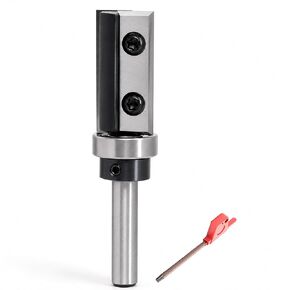 Flush Trim Router Bit 1/4 Inch Shank, 5/8 Inch Dia Pattern Bit with 2 Reversible Carbide Inserts, 1-3/16 Inch Cutting Height for Template Routing, Woodworking and Edge Trimming in Kuwait