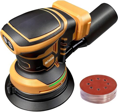 Brushless Cordless Random Orbital Sander Compatible for Dewalt 20v/60v Battery, Electric Palm Orbital Sander With Dust Collector, 6 Variable Speeds, 20Pcs Sandpaper For Sanding Woodworking(TOOL ONLY） in Kuwait