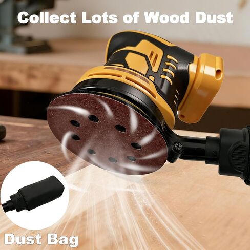 Brushless Cordless Random Orbital Sander Compatible for Dewalt 20v/60v Battery, Electric Palm Orbital Sander With Dust Collector, 6 Variable Speeds, 20Pcs Sandpaper For Sanding Woodworking(TOOL ONLY） in Kuwait
