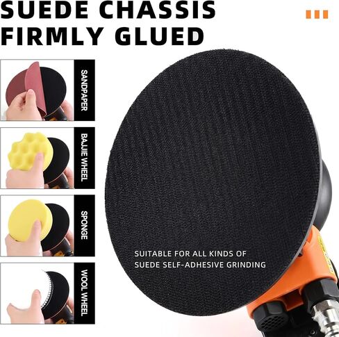 5-inch Pneumatic Random Orbital Sander Set, Dual-Action (DA) Pneumatic Handheld Sander, Low-Noise, Low-Vibration, Suitable for Auto Body Repair, Car Detailing, Woodworking, and Metalworking in Kuwait