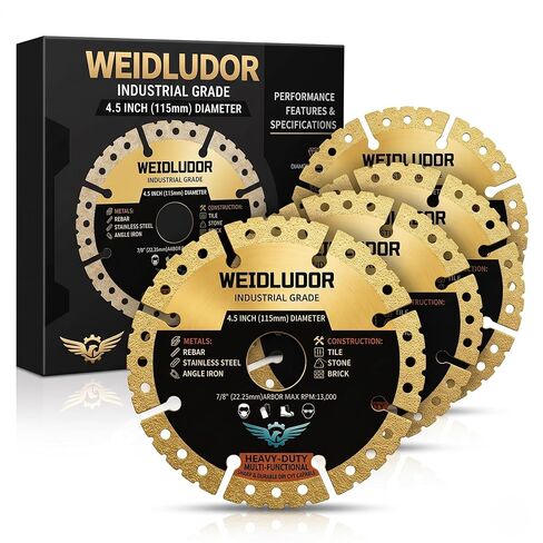 4.5 Inch Diamond Saw Blades for Angle Grinder, Multi Material Cutting Disc | 4 PCS Heavy Duty Diamond Cutting Wheel with Cooling Holes for Ultra-Thin, Precise Cuts on Metal, Tile, Stone, and Plastic in Kuwait