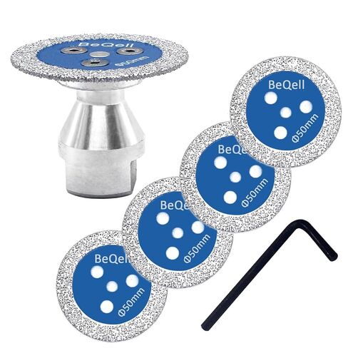 Diamond Mini Engraving Saw Blade,BeQell 5pcs 2" Mini Cutting Disc with 1pc 5/8''-11 Thread Flange for Marble Granite Stone Porcelain Tile Ceramic (50mm) in Kuwait