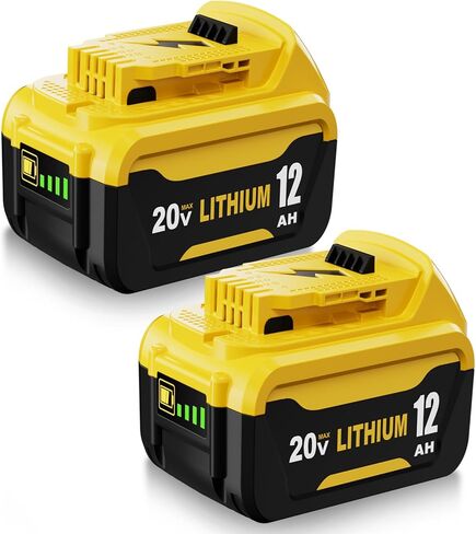 2Pack 12000mAh DCB208 Battery Replacement for Dewalt 20V Battery | Compatible with Dewalt 20V Battery Hedge Trimmer, Fan, Chainsaw, Leaf Blower, Grinder Power Tools in Saudi Arabia