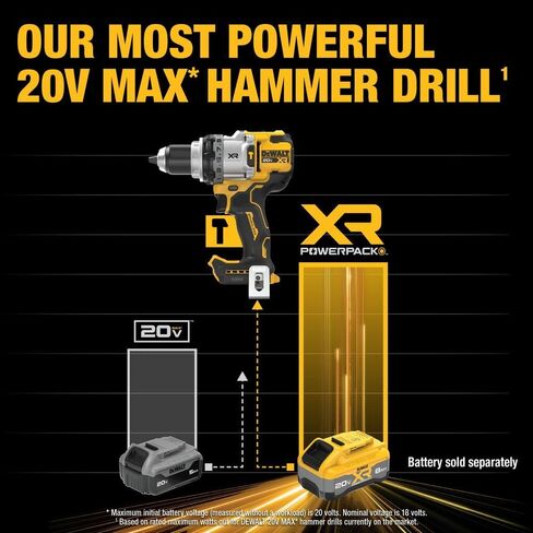 DEWALT 20V MAX XR 1/2 Inch Cordless Hammer Drill, Bare Tool Only (DCD1007B) (Renewed) in Kuwait