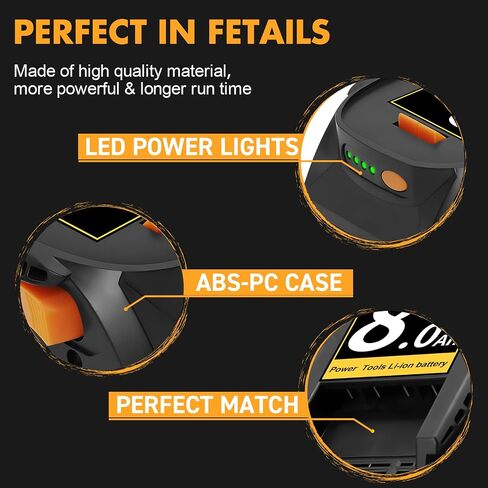 Upgraded 8000mAh Replacement for Ridgid 18V Battery Compatible with Ridgid 18 Volt Battery R840087 R840086 R840085 R840083 R840089 AC840085 AC840086 AC840087P AC840089 Drill Tools,2Packs in Kuwait