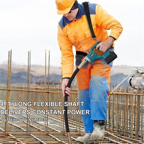 Handheld Concrete Vibrating Tool, Compatible with Makita 18V Batteries | 600W Cordless Electric Vibrator, 4ft Shaft Rod, No Battery, Portable Pencil Cement Vibrarator, Remove Air Bubble in Kuwait