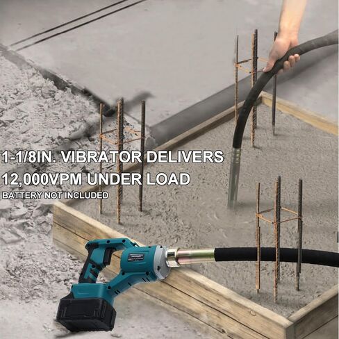 Handheld Concrete Vibrating Tool, Compatible with Makita 18V Batteries | 600W Cordless Electric Vibrator, 4ft Shaft Rod, No Battery, Portable Pencil Cement Vibrarator, Remove Air Bubble in Kuwait