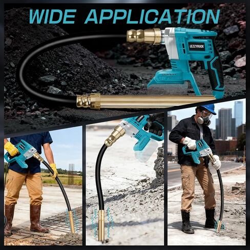 Concrete Vibrating Tool Compatible with Makita 18V Battery (No Battery), Brushless Handheld Concrete Vibrator with 3.28ft Shaft Rod, 4300RPM, for Mixing and Compacting Building Concrete in Kuwait