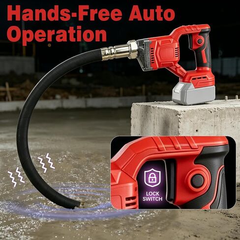 Cordless Concrete Vibrator, 800W Handheld Vibrating Tool with 3.6ft Flexible Shaft, 6000VPM Portable Vibrator for Air Bubble Removal (No Battery) in Kuwait