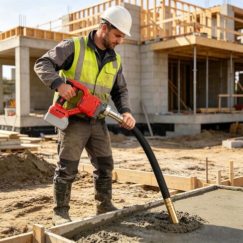 Cordless Concrete Vibrator, 800W Handheld Vibrating Tool with 3.6ft Flexible Shaft, 6000VPM Portable Vibrator for Air Bubble Removal (No Battery) in Kuwait