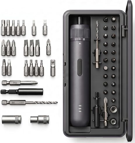 Kartop Electric Screwdriver Kit with 21 Magnetic Bits, Cordless Screwdriver 2000mAh Battery, Rechargeable Power Screwdriver with LED Light in Kuwait