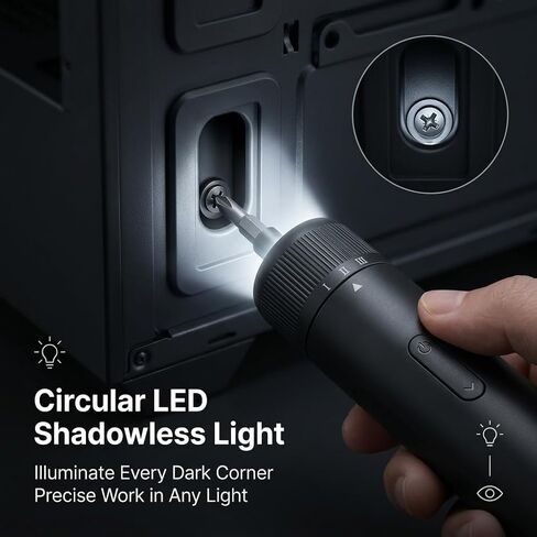 Kartop Electric Screwdriver Kit with 21 Magnetic Bits, Cordless Screwdriver 2000mAh Battery, Rechargeable Power Screwdriver with LED Light in Kuwait