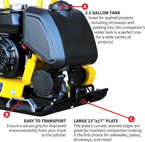 5.5 HP Honda Vibratory Plate Compactor 23x17" for Soil Asphalt Paver Compaction in Kuwait