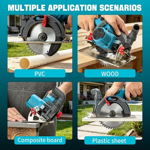 6" Cordless Circular Saw,6900 RPM Power Wood Saw with 2 X 6.0Ah Batteries, 6" Alloy Blade, 2.2"(90°)1.5"(45°) Max Cutting Depth,Portable Table Saw for Wood,Home Renovation in Kuwait