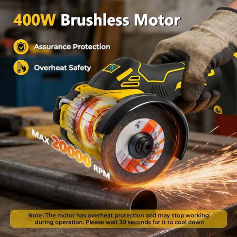 Brushless Cordless Cut-Off Tool for DE-W-A-LT 20V MAX Battery – 20,000 RPM Mini Angle Grinder with LED Light & Safety Lock, Includes 2" Blades for Metal, Wood, Tile & Plastic (Tool Only) in Kuwait