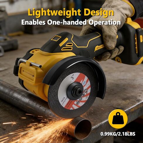 Brushless Cordless Cut-Off Tool for DE-W-A-LT 20V MAX Battery – 20,000 RPM Mini Angle Grinder with LED Light & Safety Lock, Includes 2" Blades for Metal, Wood, Tile & Plastic (Tool Only) in Kuwait