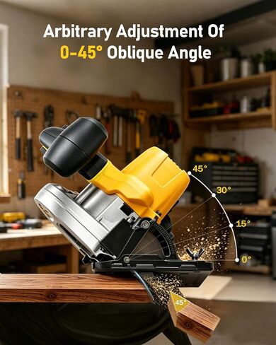 7-1/4" Cordless Circular Saw Compatible With DeWalt 20V Battery(Tool Only) | Brushless 5000 RPM Electric Circular Saw with 2 Blades (24T & 40T), 0–45° Bevel For Jobsite & Garage DIY in Kuwait