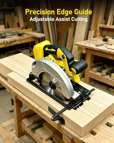 7-1/4" Cordless Circular Saw Compatible With DeWalt 20V Battery(Tool Only) | Brushless 5000 RPM Electric Circular Saw with 2 Blades (24T & 40T), 0–45° Bevel For Jobsite & Garage DIY in Kuwait