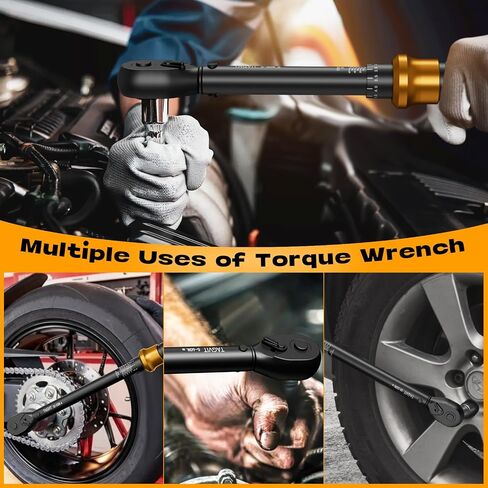 1/2-Inch Drive Click Torque Wrench Set – 15–165 ft-lb / 20–220 Nm, ±3% Precision, Dual Scale, Reversible Head for Car, Tire, and Motorcycle Use in Kuwait