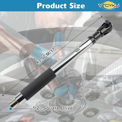 Offset Extension Wrench for Drill - 1/2" Offset Extension Wrench Impact | with Versatile 3/8", 1/4" Socket Adapters, Heavy-Duty Ratchet Extender for Tight Spaces, High Torque & Hard-to-Reach Bolts in Kuwait