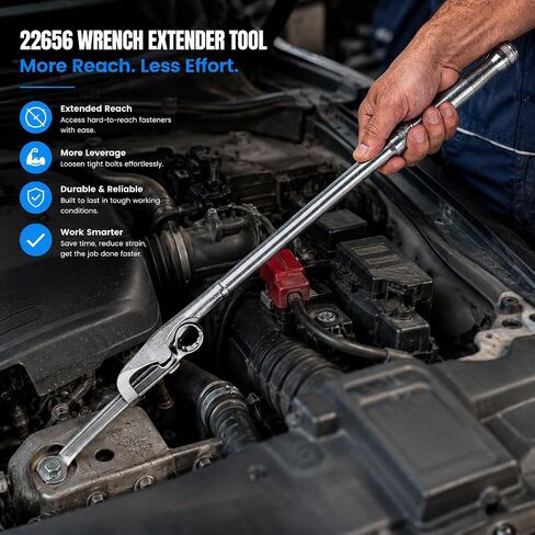 22656 Wrench Extender Tool, Universal 1/2 Inch Drive Adapter for Leverage | Wrench leverage extender adds leverage in tight spaces for rusted bolts, stubborn nuts and automotive repairs in Kuwait