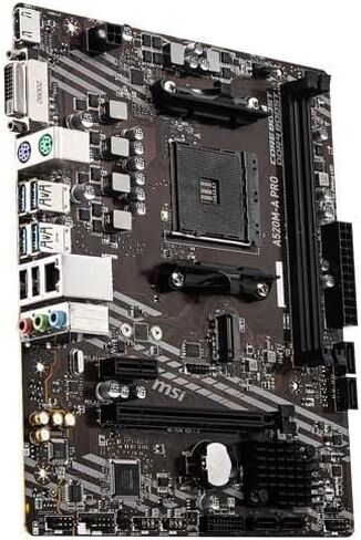 MSI A520M-A PRO Gaming Motherboard (AMD AM4, DDR4, PCIe 3.0, SATA 6Gb/s, M.2, USB 3.2 Gen 1, DVI/HDMI, Micro-ATX) in Saudi Arabia