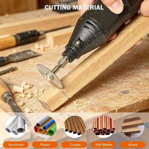 Drill Saw Blades Compatible with Dremel Rotary Tool 6Pcs HSS Saw Disc Wheel Cutting Blades with 2Pcs 1/8" Round Shank,1Pcs 1/4" Round Shank for Wood Plastic Aluminum Cutting (One Screwdriver) in Kuwait