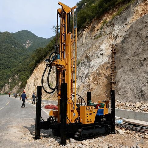 Hydraulic Deep Water Well Drilling Rig | Pneumatic Borehole Machine | Water Well Drill Machine for Farms, Rural Communities, and Industrial Projects with High Stability and Easy Operation. in Kuwait