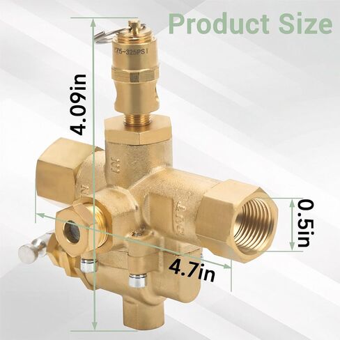 49816283C Pilot Check Unloader Valve Compatible with Ingersoll Rand T30 Gas Powered Air Compressor, 5/8" Inlet 1/2" Outlet 1/8" Control Port Brass Replacement in Kuwait