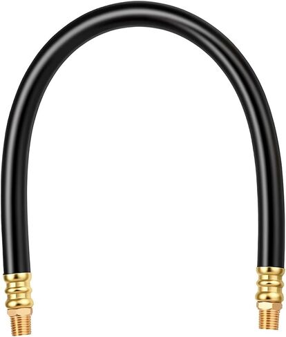 18 Inch Short Air Compressor Hose, 1/4" Male NPT to 1/4" Male NPT Connections Brass Fittings Air Hose Extension Black in Kuwait