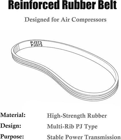 2 Pack PJ373 V Belt for Husky Air Compressors, Replacement Belt for H1504ST A700062 Pumps and Stanley Bostitch AB-9075316 in Kuwait