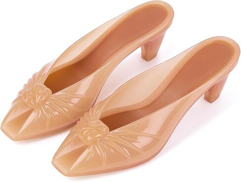 Caradise Jelly Kitten Heel Sandals for Women Jelly Shoes Summer in Kuwait