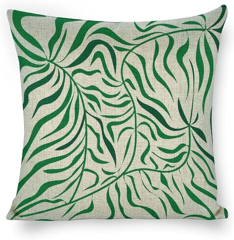 Light Green Dahlias Flowers Throw Pillow Covers Linen Pillow Cases 18x18 Inch Square Cushion Pillowscover Modern Farmhouse Decor Set of 2 for Sofa Bedroom Living Room Car in Saudi Arabia
