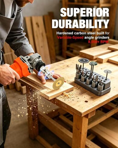 Angle Grinder to Die Grinder Adapter with 5/8"-11 to 1/4 & 1/8 Collet, Conversion Angle Grinder Attachments with Wrenches, Extension Shaft Connecting Rod for Rotary Burrs Wood Carving Metal Polishing in Kuwait