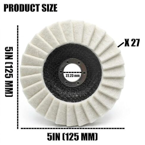 6 Pack Wool Polishing Wheel for Angle Grinder 5" X 7/8" Wool Felt Flap Polishing Disc for Aluminum/Marble/Metal/Wood/Automotive (6) in Kuwait