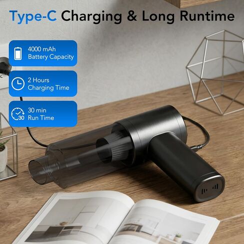 Portable Brushless Car Vacuum Cordless Mini Handheld Vacuums Cleaner High Power with LCD Display and Multi-Nozzles, Hand held Cleaners for Car, Home, Office, Sofa, Pet Hair,Keyboard in Kuwait