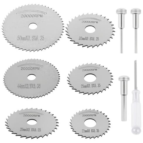 6Pcs Rotary Tool Saw Blades Kit - with 1/8" 1/4" Round Shank Precision Cutter Wheel for Soft Metal Wood Plastic Household DIY Projects in Kuwait