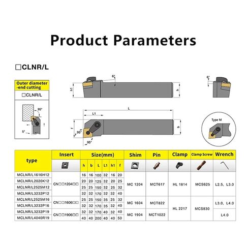 High Toughness Turning Blade Machine Accessories 1PCS MCLNR2020K12 External Turning Tool Lathe Bar Holder Cutting Cutter in Kuwait