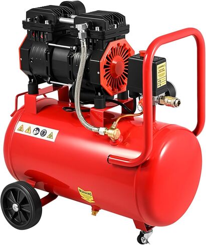 CIRONBOW 8 Gallon Ultra Quiet Air Compressor 70dB,1.8HP Oil Free 116 PSI, 2.47 CFM @ 90 PSI, Heavy Duty Portable with Wheels for Garage, Workshop, Nail Gun, Woodworking, Spray Painting, Tire Inflation in Kuwait