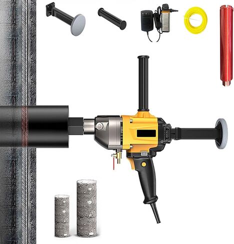 Core Drilling Machine, with 63mm Drill Bit, 2000W Wet Handheld Electric Core Drill, Brushless Motor, Double Clutch, 3-Speed Speed Regulation, for Concrete Brick Block Stone in Kuwait