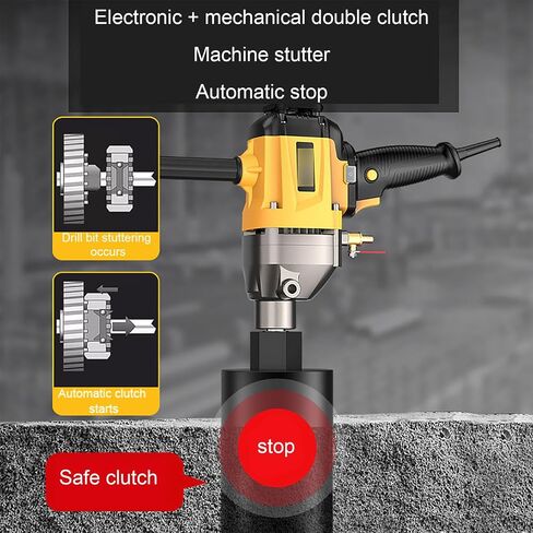 Core Drilling Machine, with 63mm Drill Bit, 2000W Wet Handheld Electric Core Drill, Brushless Motor, Double Clutch, 3-Speed Speed Regulation, for Concrete Brick Block Stone in Kuwait
