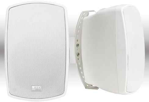 OSD Audio AP490 4" Outdoor Patio Speaker Pair, 60W RMS and 70V, IPX6 Weather Resistant, Full Motion Bracket, White in Kuwait
