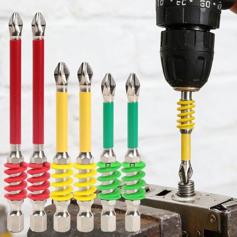 3Pcs 65/70/90mm Spring Screwdriver Bits Magnetic Anti-Slip Hex Shank Drill Head Screwdriver Bit DIY Woodworking Repair Accessories in Kuwait