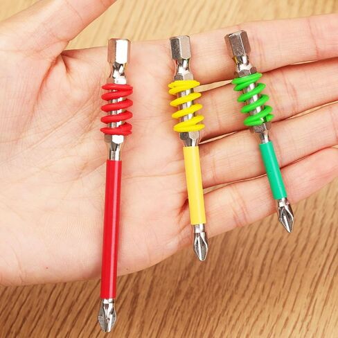 3Pcs 65/70/90mm Spring Screwdriver Bits Magnetic Anti-Slip Hex Shank Drill Head Screwdriver Bit DIY Woodworking Repair Accessories in Kuwait