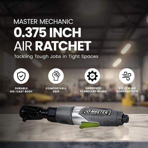 INTRADIN (SHANGHAI) IMPORT & EXPORT Master Mechanic 1202s1111 Air Ratchet with Aluminum Housing, 3/8" in Kuwait
