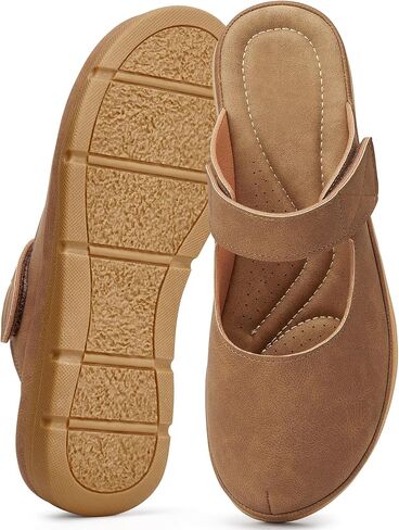 Alicegana Clogs for Women Dressy Mules: Comfortable Closed Toe Flat Sandals 2026 Summer - Casual Adjustable Slip On Walking Shoes for Indoor & Outdoor in Kuwait
