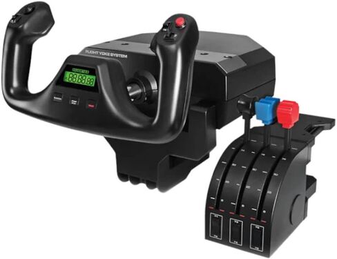 Logitech G PRO Flight Yoke System, Professional Simulation Yoke and Throttle Quadrant, 3 Modes, 75 Programmable Controls, Configurable Throttle Knobs, Steel Shaft, USB, PC - Black in Saudi Arabia