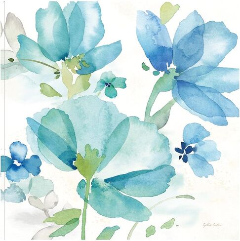 Fine Art Canvas Poppies in the Wind Cream square Canvas Wall Decor by Artist Marie Elaine Cusson for Living Room, Bedroom, Bathroom, Kitchen, Office, Bar, Dining & Guest Room - Ready to Hang - 37 in x 37 in in Saudi Arabia