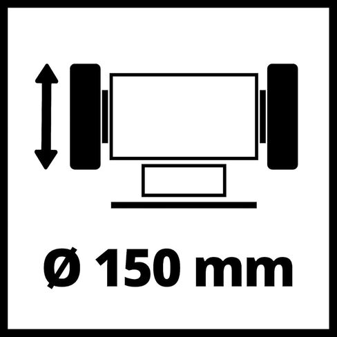 Einhell Grinder TC-BG 150 (power 150 W, for small and large repairs, shape corrections and polishing, sold with K36/K60 coarse grinding wheel) in Kuwait