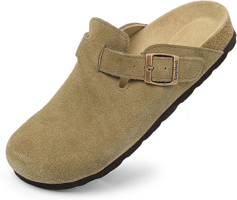 Women and Men Genuine Suede Clogs Cork Footed Sandals Mules Potato Shoes with Arch Support in Kuwait